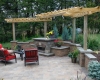 Forever Green Coralville Iowa Landscaping patio pergola fireplace
