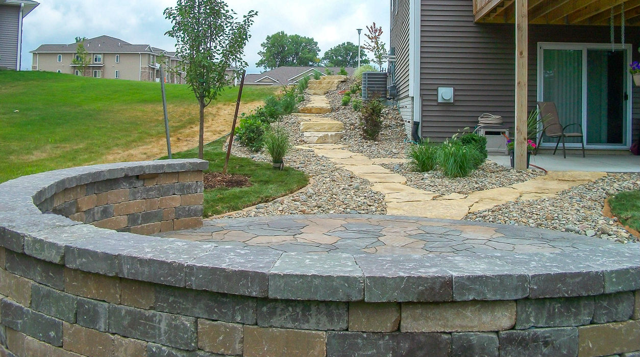 Forever Green Coralville Iowa Retaining Walls patio path wall