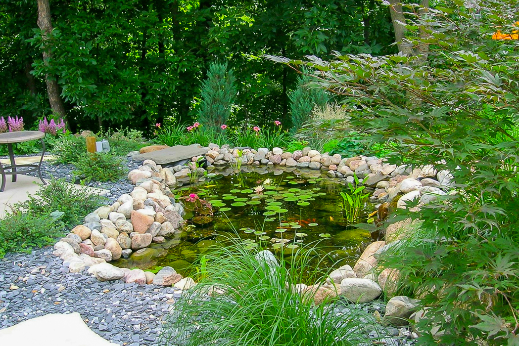 Forever Green Coralville Iowa Water Features natural pond stones