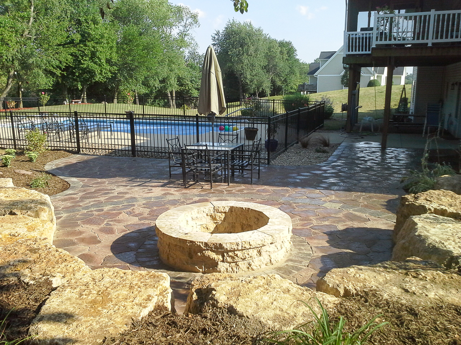 Forever Green Grows Coralville Iowa Fire Pits limestone