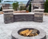 Forever Green Grows Coralville Iowa Fire Pits stone bench