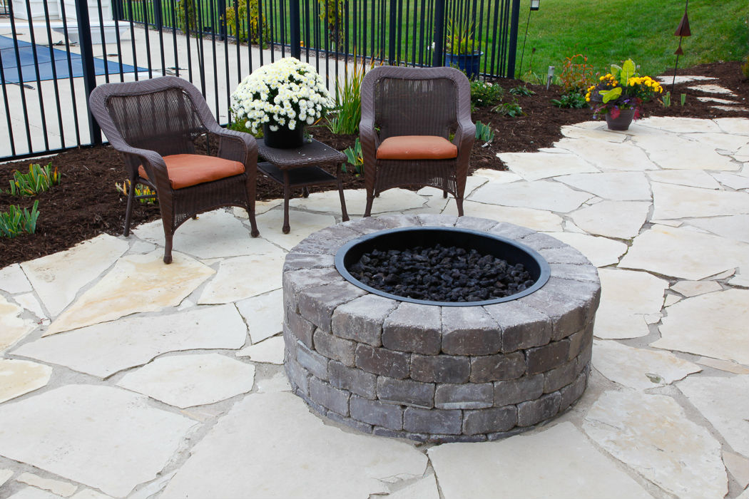 Forever Green Coralville Iowa Fire Pits brick walkway