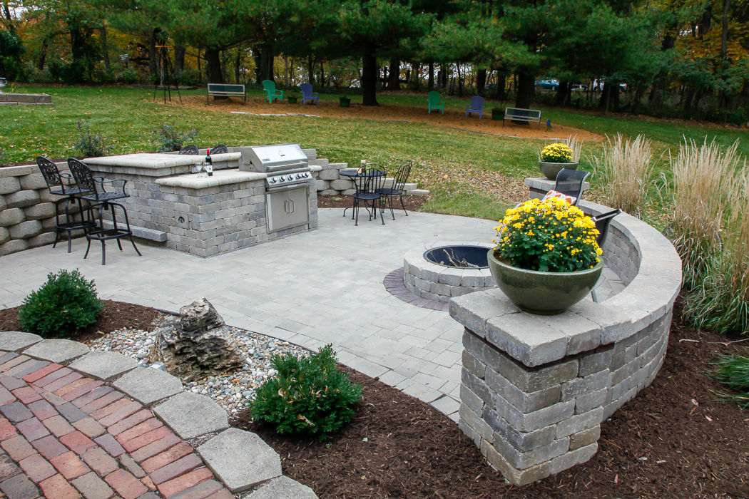 Forever Green Coralville Iowa Fire Pits patio outdoor kitchen grill