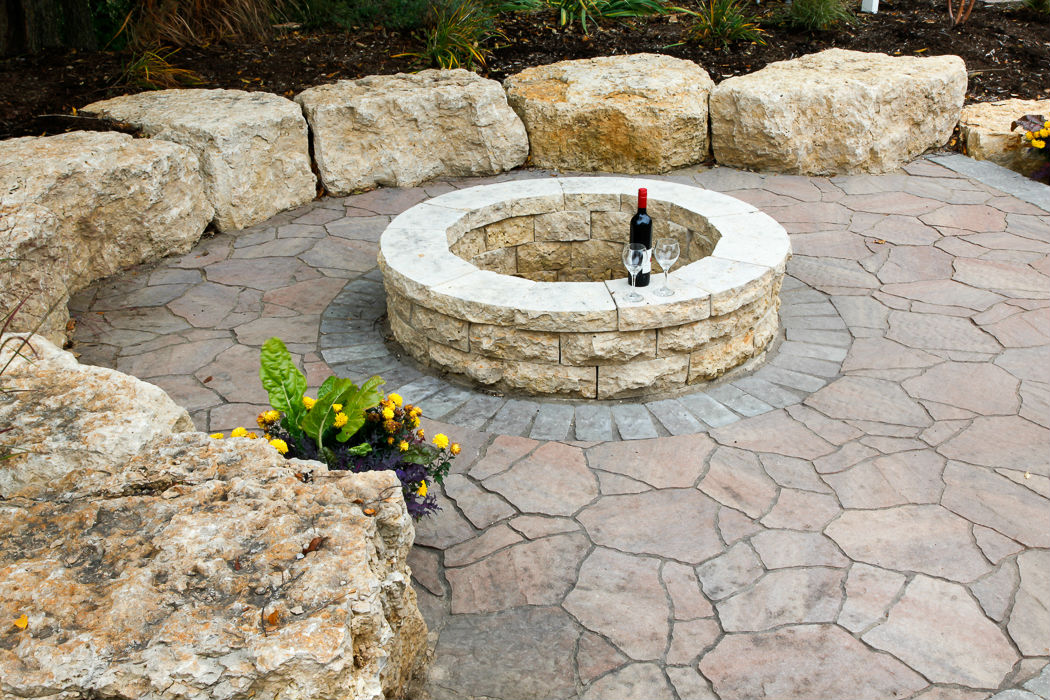 Forever Green Coralville Iowa Fire Pits stone step circle wine