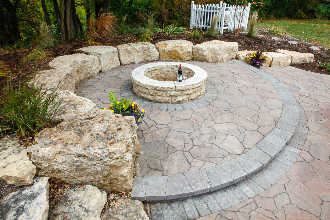 Forever Green Coralville Iowa Fire Pits stone step circle