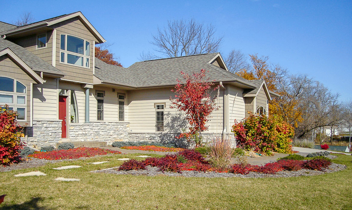 Forever Green Coralville Iowa Landscaping fall plantings front house