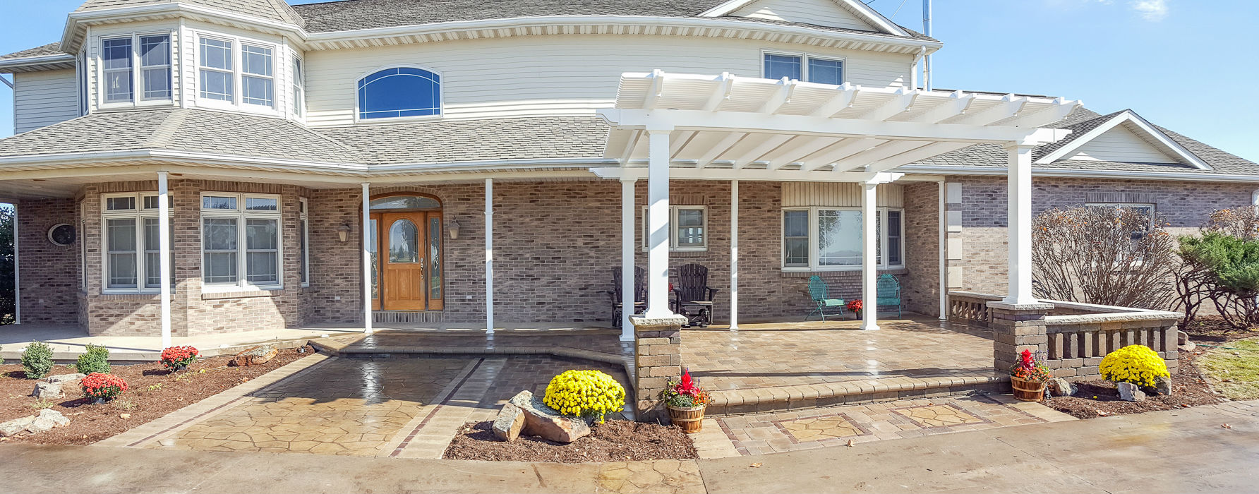 Forever Green Coralville Iowa Patios pergola landscaping brick